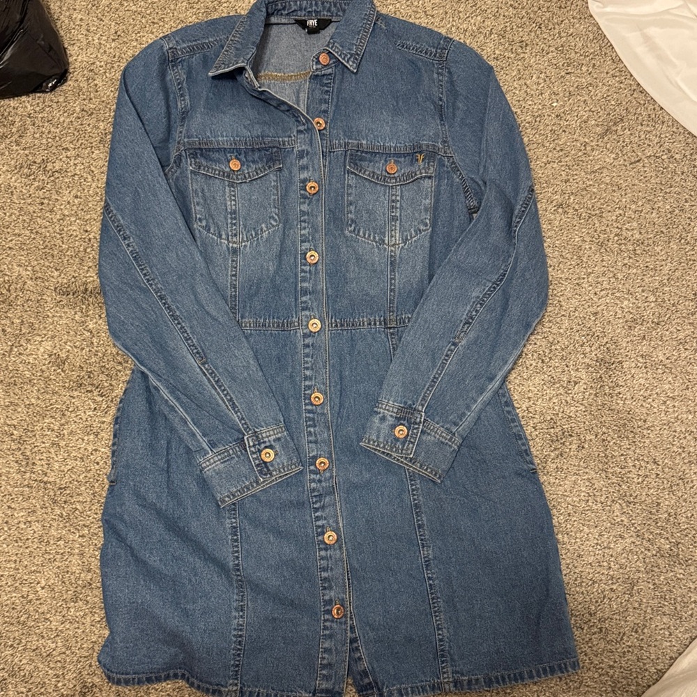 Frye Blue Denim Midi Dress